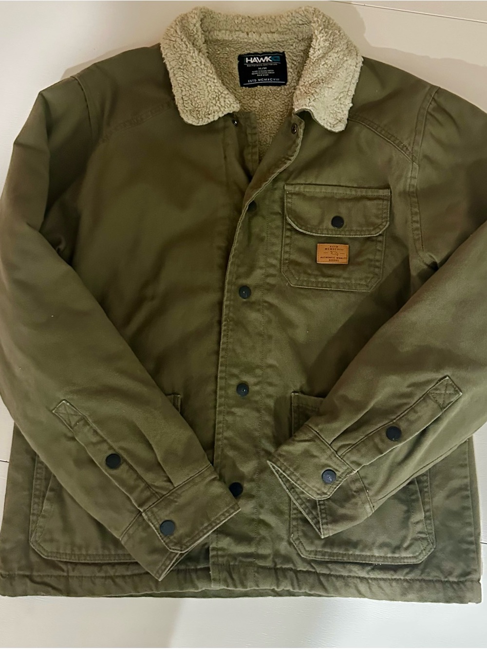 Tiny Hawk Sherpa lined jacket SIZE M
